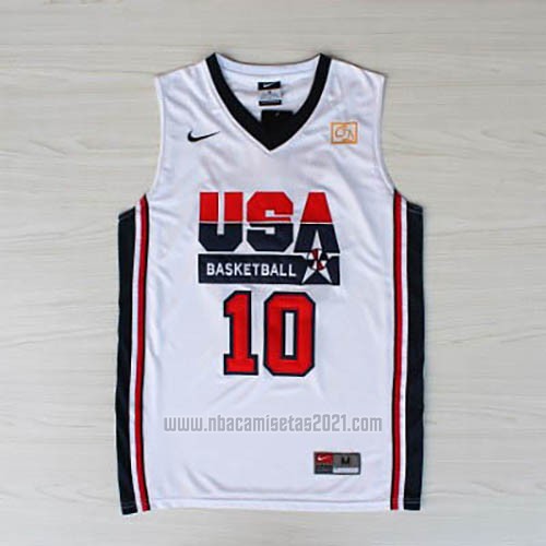 Camiseta USA 1992 Clyde Drexler #10 Blanco